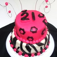 Meg's 21St Birthday Cake Yellow cake with butter cream base,and fondant finish. First time with fondant on cakes, and first time stacking. It came out ok for the...