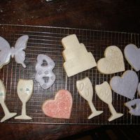 Cookie Favors For 60Th Anniversary Made these to go with the Pink and rose Anniversary cake.