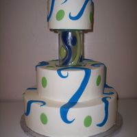 Blue Waves The "separator" for this cake is actually a glass candle holder that I found at a thrift shop. I thought it was a neat design so...