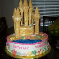 100_1976.jpg I did this cake for a friends little girl's Birthday. I used a few pieces from the Wilton castle set. I had my hubby drill holes in...