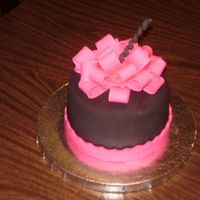 Pink Ebony Black Fondant with Hot Pink Fondant Border and Hot Pink Gumpaste Bow