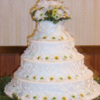 100_0827.jpg I made this 4 layer stack cake for my nephews wedding last summer. The base layer was 18". It was my first wedding cake. I was very...