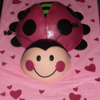Zoey's Ladybug For a sweet little girls first birthday made to match the party decorations. MMF and strawberry cake. I made a cupcake to match the cake...