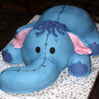 Heffalump Heffalump cake for a first birthday. Chocolate cake with ganache, coconut filling covered in MMF. http://amazinggracecakes1.blogspot.com/...