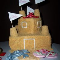 Sand Castle Cake Thanks to all the wonderful ideas from the various sand castle cakes here. Bottom tier is 8" sq, top tier is 4" sq - both are...