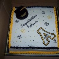 Asu Graduation Sheet Cake 12x12 sq french vanilla sheet. Indydebi's BC. Hat is plastic.