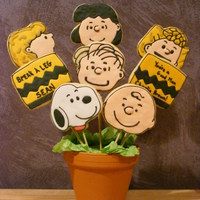 You're A Good Man Charlie Brown! Cookie bouquet made for my sons friend for opening night of "You're a Good Man, Charlie Brown." NFSC with Royal Icing....