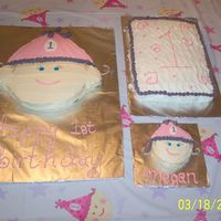 First Birthday Cakes I made the main cake and smash cake to match the invitation.