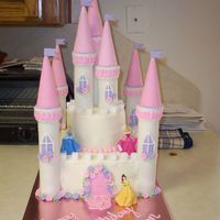 Princess Castle This was for my daughter's 3rd birthday. The cakes were 10 in and 6 in. The turrest were paper towel tubes with cake and sugar cones...