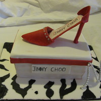 Jimmy Choo Fan Red Velvet with cream cheese. Made for my brother-in-law's girlfriend who loved it.