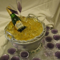21St Birthday Ice Bucket Surrounded by champagne jello shots