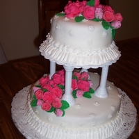 First Fondant Covered Cake This is the first cake that I covered with with fondant and first fondant roses.
