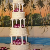 Wedding Cake This is the largest cake I have ever made! What a job the assembly was! Cake is covered with fondant and edible pearls. The orchids were...