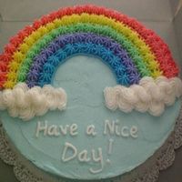 Rainbow Cake My final cake for my Wilton Level I cake decorating class.
