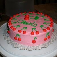 Cherry Cake I made this used store bought cherry chip cake mix, and premade cherry frosting.