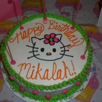 Hello Kitty Birthday Cake This cake was difficult because I had to freehand the face. I think I will try again.