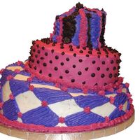 Topsy Turvy Birthday Cake This was a colorful birthday cake for a co-worker made of pound cake and vanilla buttercream icing. It was my first attempt at a topsy...