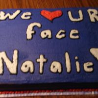 Goodbye Cake This cake was a going away cake for the last day of one of the girls at work. I got lazy and used a box cake with vanilla buttercream icing...