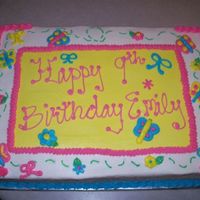 Girl 9Th Birthday Cake White and Chocolate WASC Cake with buttercream frosting.