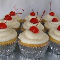 Cherry Vanilla Vanilla Bean CupCake with a Fresh Cherry Filling, and Vanilla BC