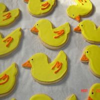 Yellow Duck Cookies Made these shortbread cookies for my niece's first birthday to match her invitations. They were a big hit!! They're iced in tasty...