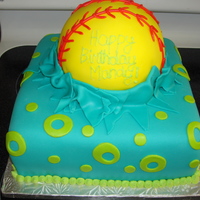 Softball Birthday White cake filled with oreo cream filling