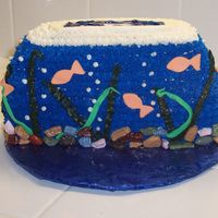 3-D Fishbowl This is my second cake. It is all the dreaded star tip (I really hate that tip after this!). I used fondant for the seaweed and fishes,but...