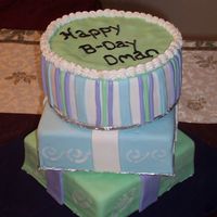 First Birthday Cake Well this is the end result of the cake I described in the disaster forum. It was supposed to have Winnie the Pooh on top and other fondant...