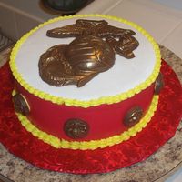 Marine Corps Birthday I made this for a fundraiser for my husband's squadron for their birthday ball funds. It was a chocolate cake with Nutella filling....
