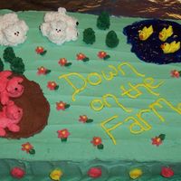 Down On The Farm This is my first attempt at BC decorating. The figures were much harder than I expected! The frosting was not supposed to be smotth so it...