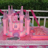 1St Princess Castle Birthday Castillo en BC con adornos en fondant & gum paste. El #1 es en fondant con adornos en gum paste.
