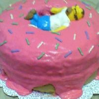 Homer Birthday Cake All buttercream, except Homer is MMF. I should have taken my time, maybe it would have turened out better then. But I was in a hurry....