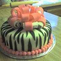 Zebra Fondant Cake my friend made this for her friends b-day.. ALL fondant :0) i had to show it off for her. she's my learning buddy so i was just as...