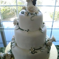 Rose And Vine Wedding Cake This is a 3-tier wedding cake I made this past weekend. The top tier is banana with vanilla buttercream, 2nd tier is marble cake with...