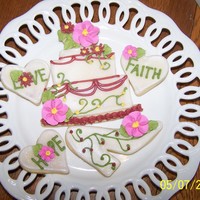 Wedding Shower Cake Cookie NFSC with lots of pretty sparkles and flowers. Thanks for all the great ideas on CC.