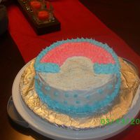 First Cake Course 1 I was going for red but it didn't take it, I didn't have enough time in class to keep mixing so I decided on leaving it pink and...