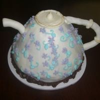 Teapot Cake Made for my mother in law's birthday. It is the wonder mold pan with bc icing and mmf handle.