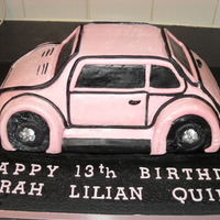 Sarahs 13Th Birthday Cake Sponge cake made fron a cake car mould