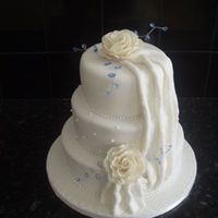 3 Tier Wedding Cake Stacked Fruit,sponge and carrot.