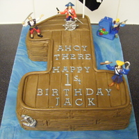 Pirate Theme 1St Birthday Made from chocolate fondant and odd decorations.