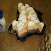 Candy Corn Cookies Also for my animation Halloween party...I dipped the top part of the sugar cookie in white chocolate and the bottom, milk chocolate. I dyed...