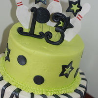Bowling For Zebras 13th b'day at the bowling alley...choc fudge cake, oreo cream filling