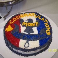 Trail To Eagle 5 This is the lower level of our son's Trail to Eagle Cake Eagle Badge was done freehand by dad with vanilla butter cream