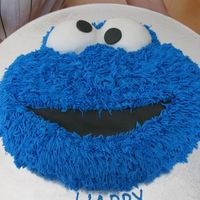 Cookie Monster Buttercream with fondant mouth & eyes. TFL!