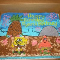 My First Birthday Cake I Made For My Son It's kinda messy. I made this one about a year ago for my son and his friend's 8th bday party. Spongebob looks a little rough.