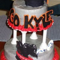 Kyle's Grad Cake The orange and black represent my brother's high school graduation colors. The gray, red and black as well as the Scottie Dog are the...