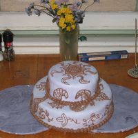 Henna Cake I used chocolate icing to resemble Indian henna designs.