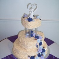 Yvonne & Jim's Wedding Cake Vintage heart-shaped wedding cake; Red Velvet flavor w/ gluten-free top tier for wedding couple.