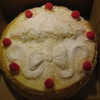 Angel Food Ice Cream Cake I made this angel food ice cream cake for a baby shower. I used a cake pan with an umbrella and bow impression. Its filled with a fresh...
