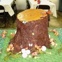Ronnie's 60Th Birthday birthday cake for brotherinlaw's 60th. An avid golfer and retired lumber company owner. Chocolate ganache for the trunk, golf balls...
